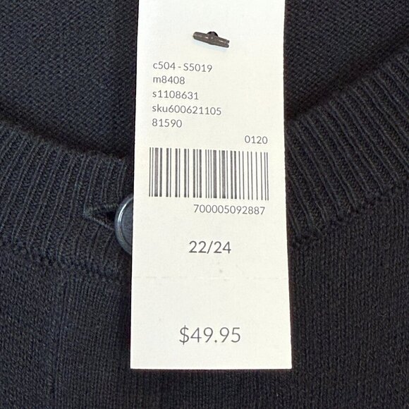 Lane Bryant Cardigan Sweater Black Button Front Round Crewneck Plus Size 22 24 - Picture 7 of 10